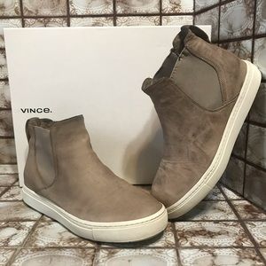 VINCE Newlyn Suede Woodsmoke Hi-Top Sneaker